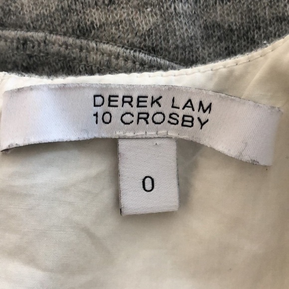 10 Crosby Derek Lam Layered Sleeveless Cotton Dress White Grey Knit 0 - Picture 8 of 9
